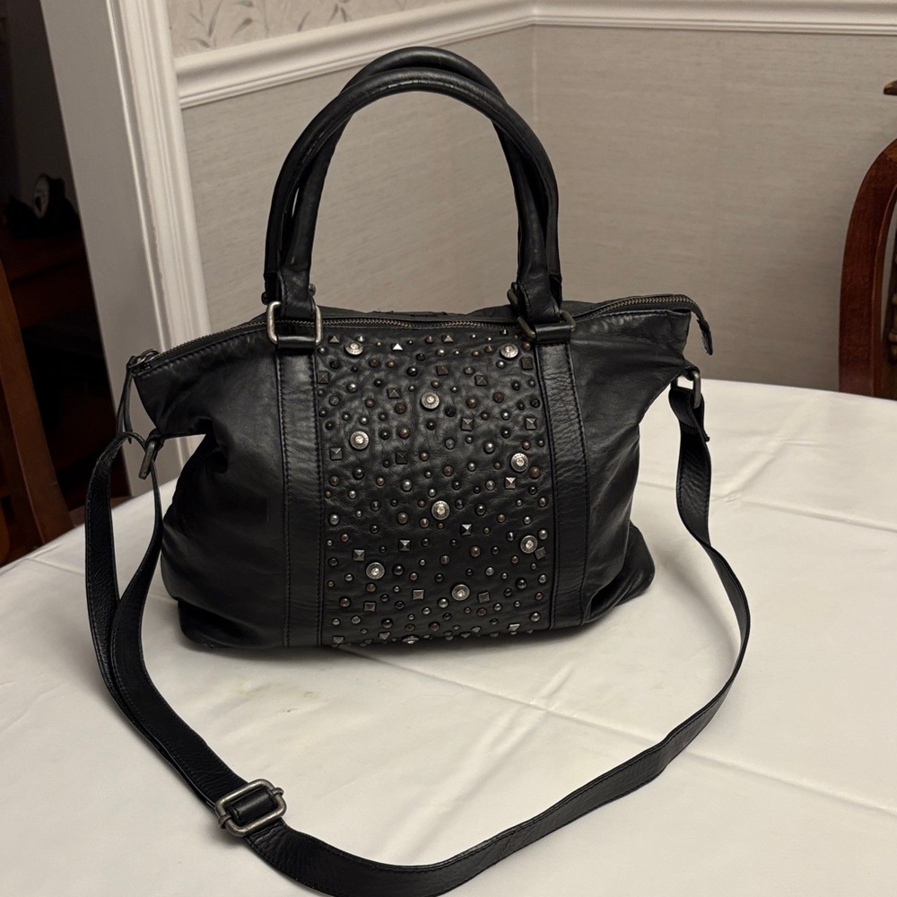 EUC Harley Davidson Black Studded Leather Handbag